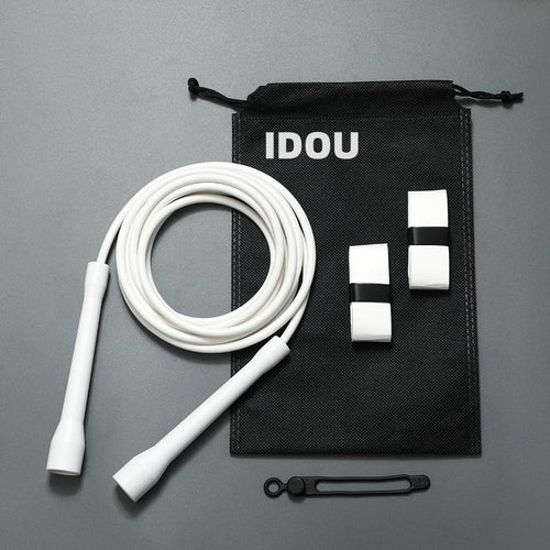 IDOU | White PVC 5MM Adjustable Speed Jump Rope